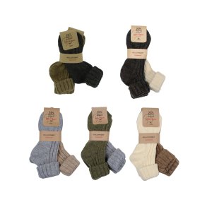 Socken Damen - Wollsocken - Alpakawolle - 2er-Pack