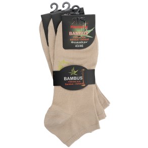 Damen und Herren - Sneakersocken - Bambusocken - Beige - 3er-Pack