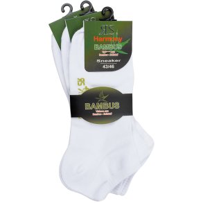 Damen und Herren - Sneakersocken - Bambussocken - Wei - 3er-Pack