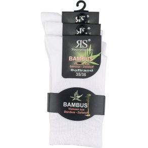 Unisexstrmpfe - Bambus - Wei - 3er-Pack