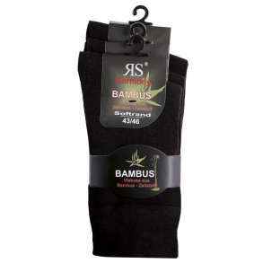 Damen und Herren - Bambussocken - Harmony -  Schwarz - 3er-Pack