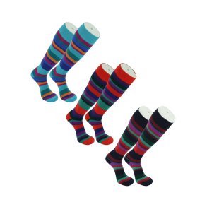 Kniestrmpfe San Giacomo - Wolle und Kaschmir - STREIFEN  Glattgestrickt