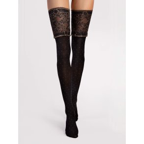 Halterlose Strmpfe Fiore - NOTTE - Breites Band - 40 den