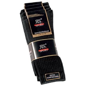 Herrenstrmpfe - Tennisstrmpfe - Schwarz - 4er-Pack
