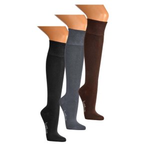Kniestrmpfe - Bambus - breiter Komfortrand - 3er-Pack