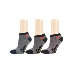 Socken Damen - Sneakersocken Bambus - Herzmotiv - 3er-Pack