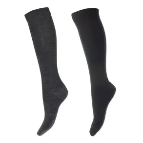 Damen-Kniestrmpfe - MP - Wolle-Baumwolle - glattgestrickt - 2 Farben