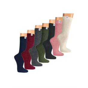 Unisex -  Wollsocken - Merinowolle - glatt gestrickt - 7 Farben - 2er-Pack