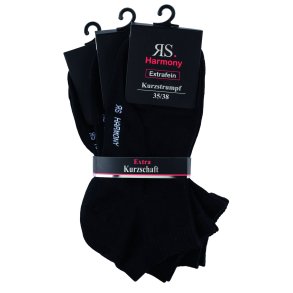 Socken - KURZ SCHWARZ - 3er-Pack