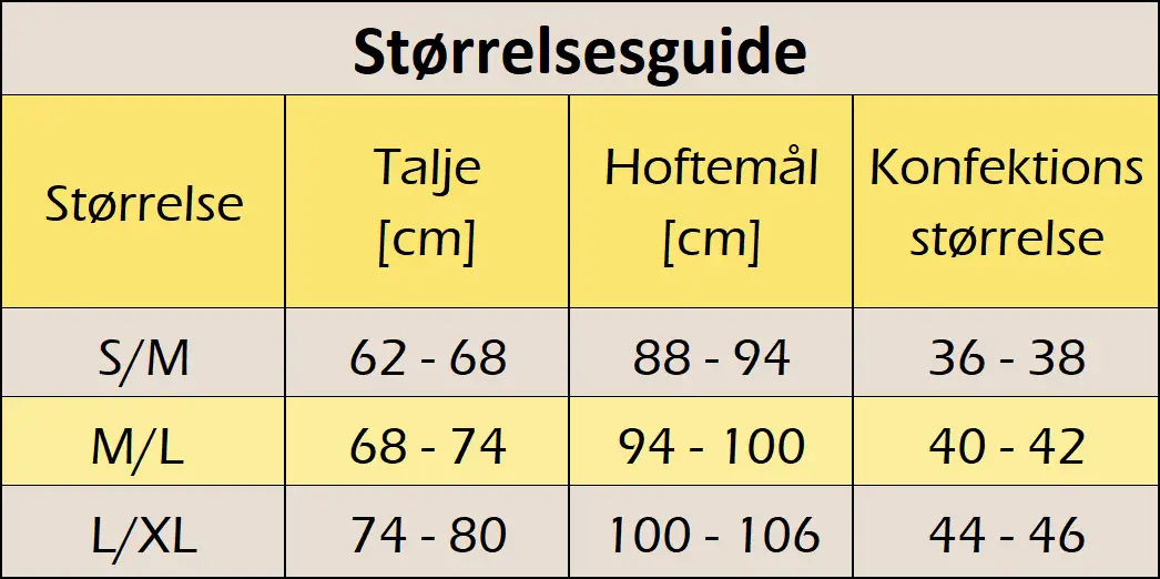 Størrelsesguide