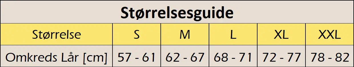 Størrelsesguide Størrelsesguide